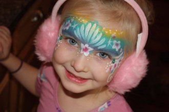 free-hand face Paint Princess Design